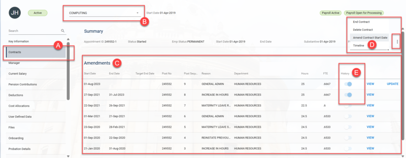 appointment sequences and history